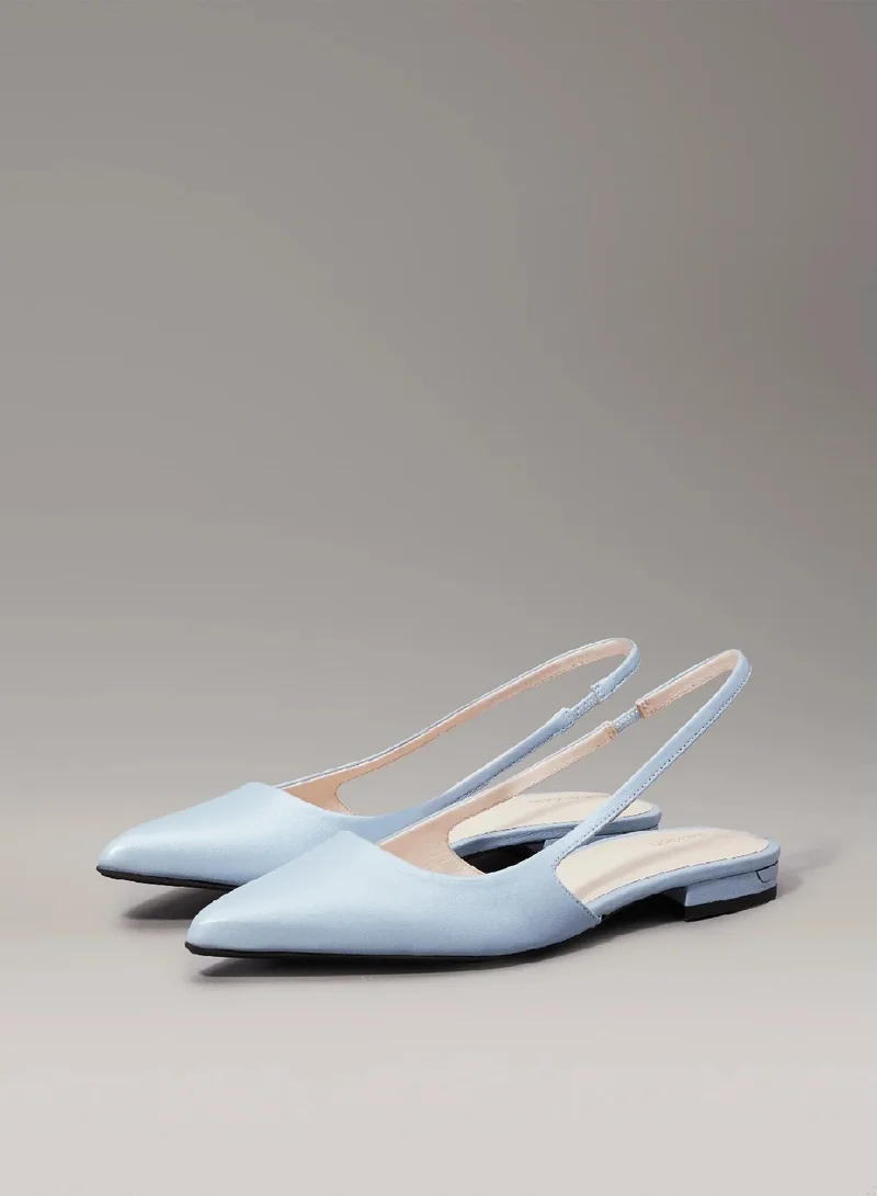 CALVIN KLEIN Leather Slingback Ballerinas