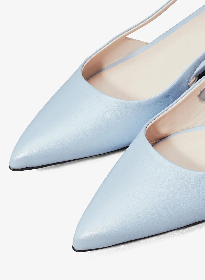 CALVIN KLEIN Resort Blue Leather Slingback Ballerinas for Women | Best Price UAE