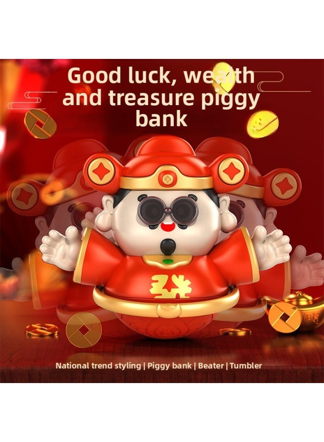 Year's God Of Wealth Piggy Bank Luckful Treasure Keys Voice Desktop Ornaments Music Body Sense Fun National Tide Tumbler-Specifications:God Of Wealth To Music Piggy Bank - Image 3