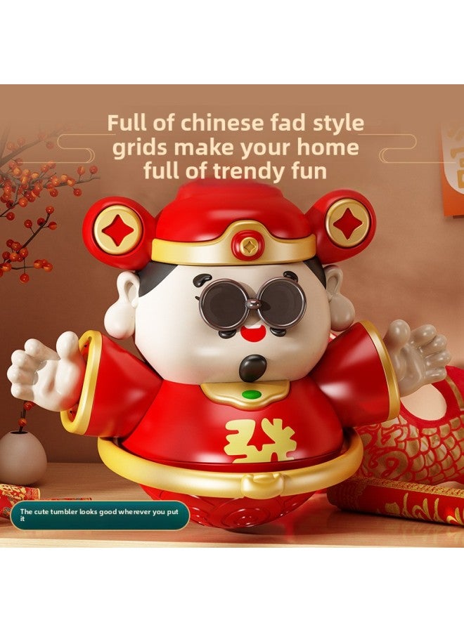 Year's God Of Wealth Piggy Bank Luckful Treasure Keys Voice Desktop Ornaments Music Body Sense Fun National Tide Tumbler-Specifications:God Of Wealth To Music Piggy Bank - Image 4