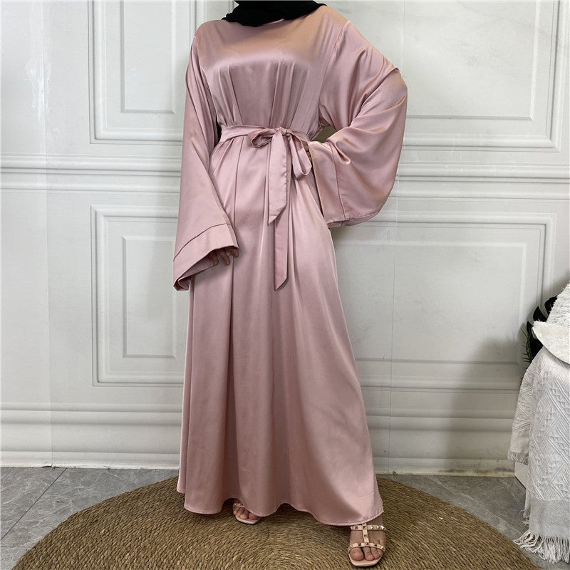 monica fashion Fashion Elegant Satin Long Dress - Image 1