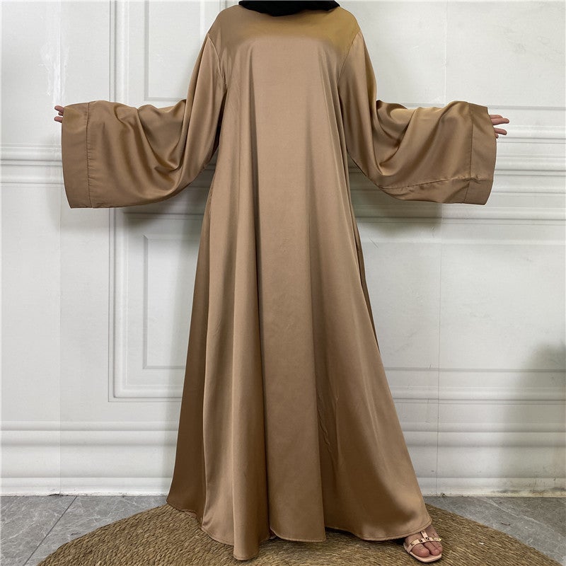 monica fashion Fashion Elegant Satin Long Dress - Image 3