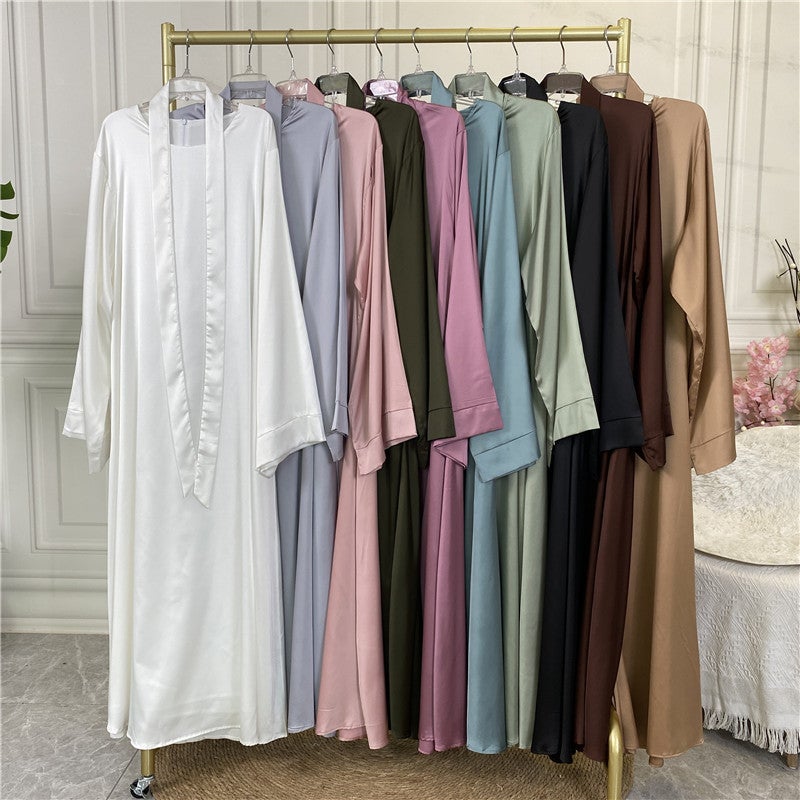monica fashion Fashion Elegant Satin Long Dress - Image 5