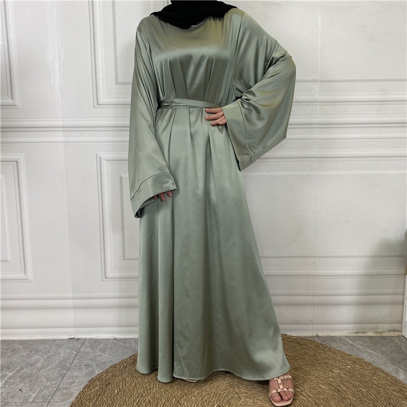 monica fashion Fashion Elegant Satin Long Dress - Image 2