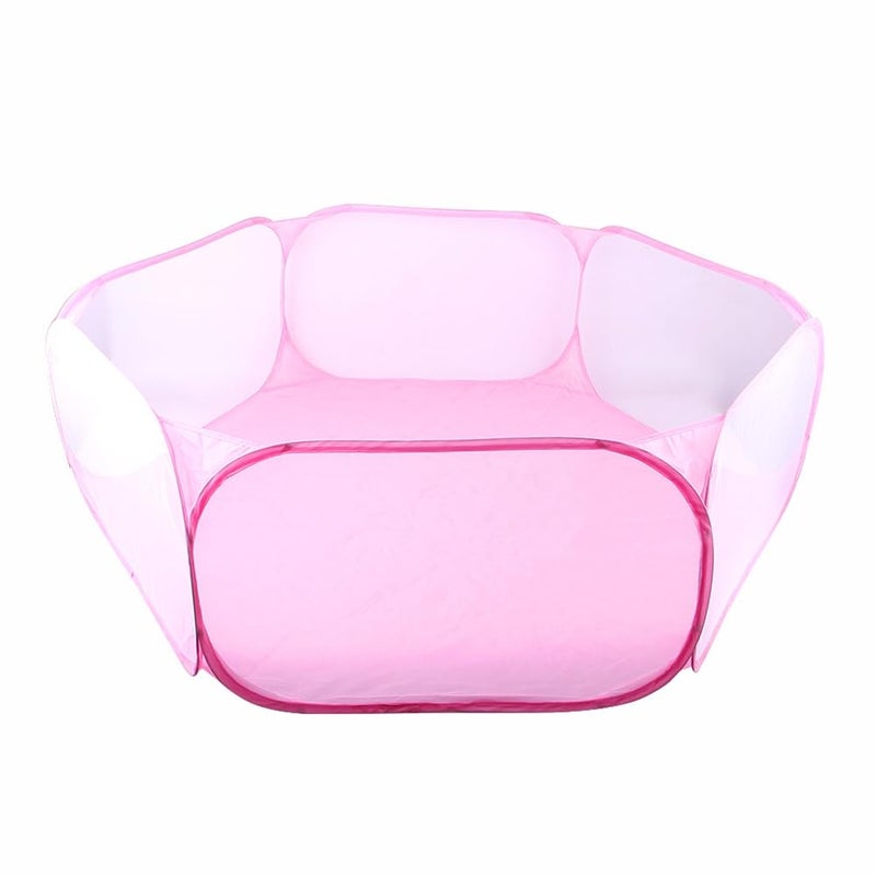 Hexagonal Children Play Fence Tent Foldable Pet Fence Pink - Image 2