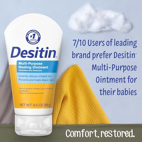 Desitin Skin Protectant and Diaper Rash Ointment Multi-Purpose With Vitamins A & D, Travel Size, 3.5. Oz Tube - Image 2