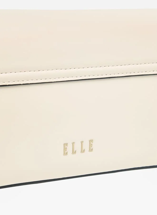 ايل Women Monogram Embossed Crossbody Bag with Button Closure and Chain Strap