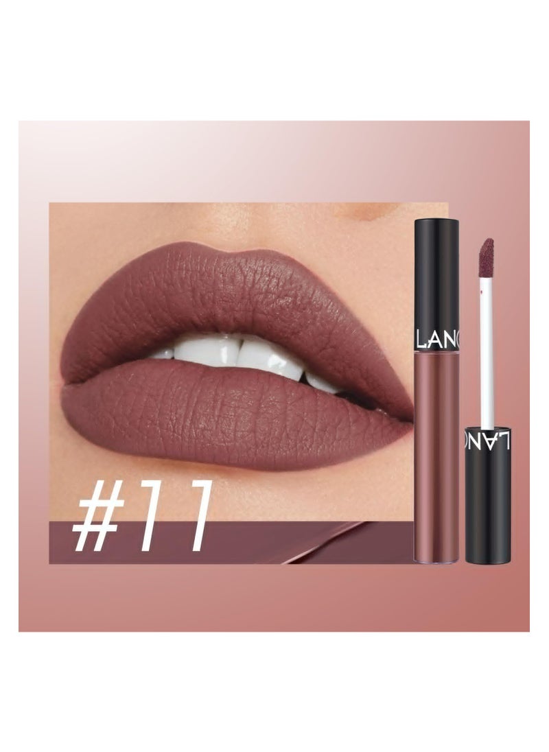 LANGMANNI - Matte Lipstick: 12 Classic Colors, Non-Stick Cup Lip Gloss(#11) - Image 1