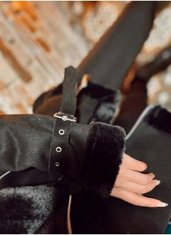 Generic Women turkish suede jacket with inner fur and leather belts  - Image 4