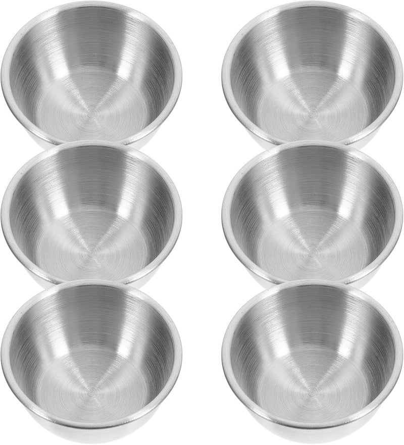 6Pcs 50Ml Stainless Steel Sauce Cups Small Condiment Bowls for Ketchup Dipping Sauce Vinegar Storage Sturdy for Kitchen and Dining - Image 1