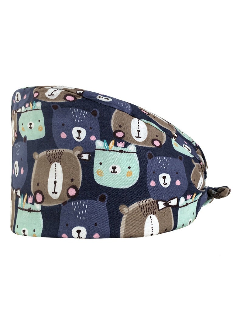 KUYING Nurse Hat With Small Fresh And Cute Pattern Medical Work Hat