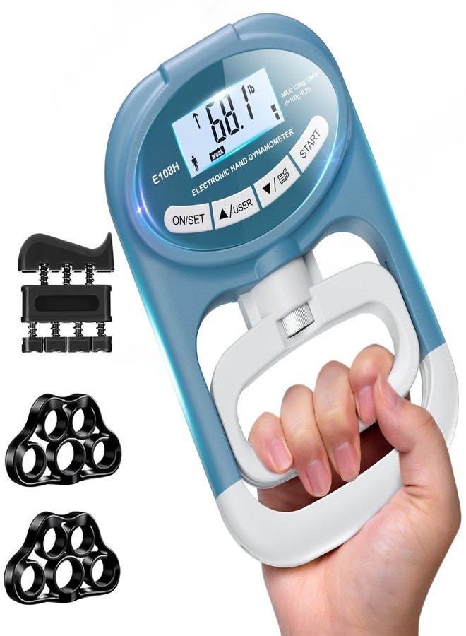 Enaud Grip Strength Tester Hand Dynamometer - Electronic Meter Digital Agarre Grip Strength Trainer 265 Lbs / 120 Kgs with Accessory for Sports Home School Gym Use - Image 1
