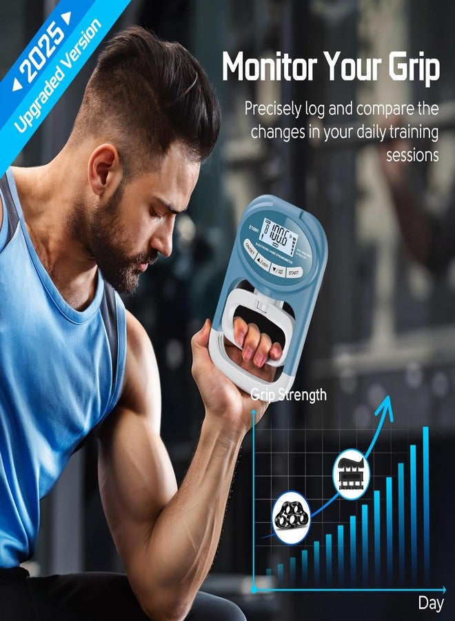 Enaud Grip Strength Tester Hand Dynamometer - Electronic Meter Digital Agarre Grip Strength Trainer 265 Lbs / 120 Kgs with Accessory for Sports Home School Gym Use - Image 2