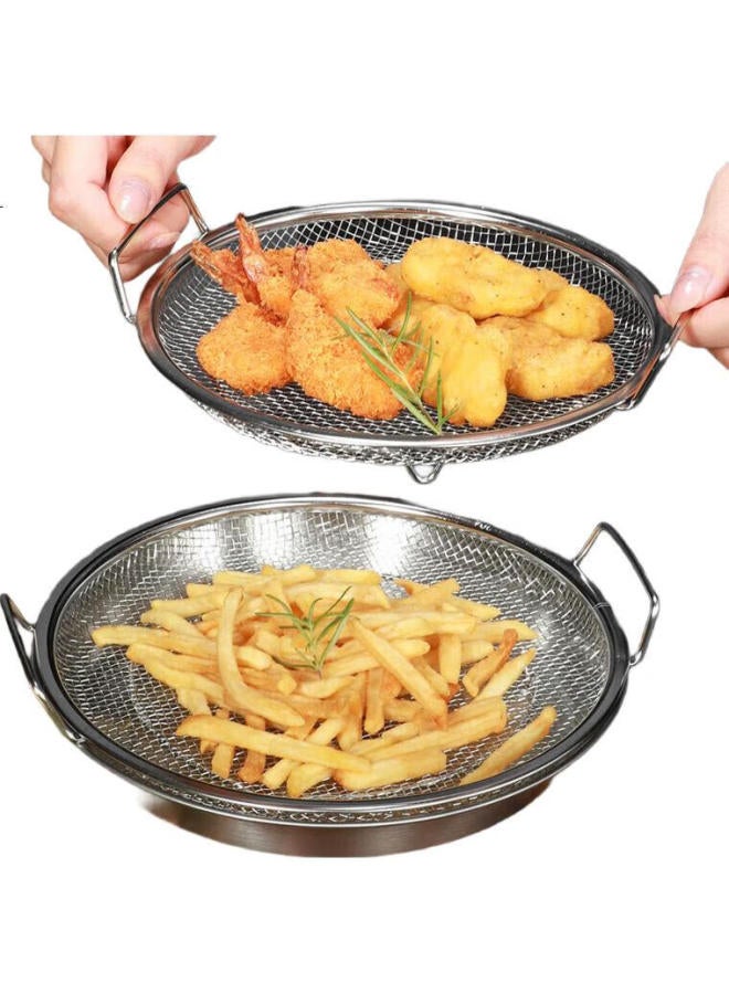 MAX COOK (Maxcook) 304 Stainless Steel Strainer Skimmer, Oil Strainer For Frying, Draining Mesh, 22Cm With Tray Mccu3439 - Image 1