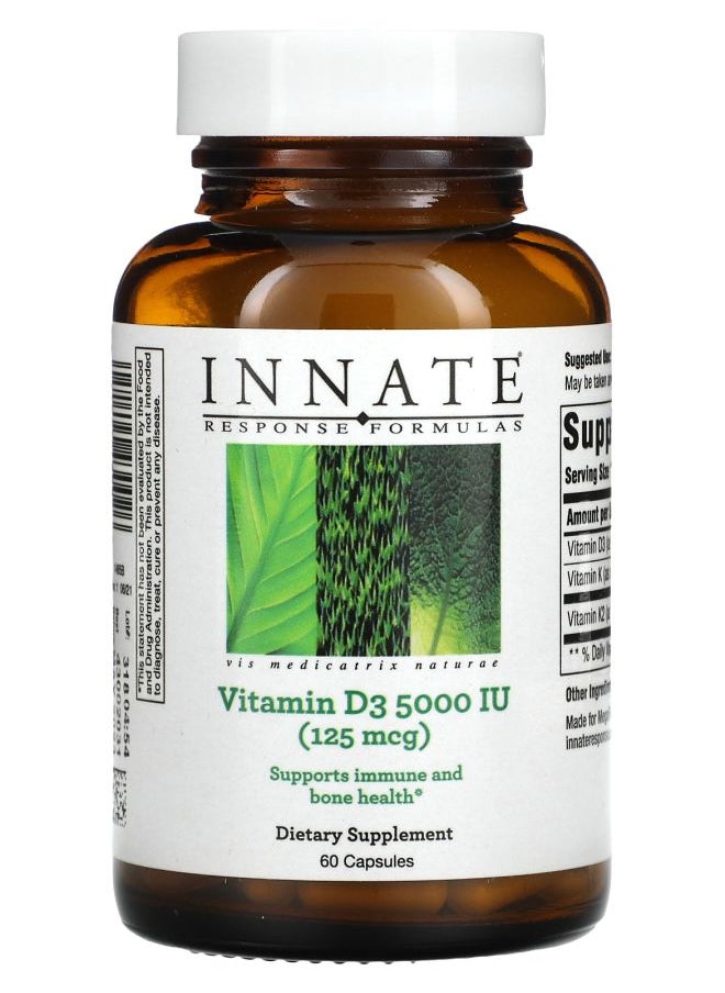 Innate Response Formulas Vitamin D3 5000 IU (125 mcg) 60 Capsules 