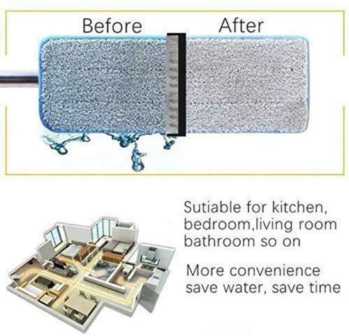 MOSHTU Microfiber Flat Mop with Bucket, Cleaning Squeeze Hand Free Floor Mop, Extra 1 Reusable Mop Pads, Stainless Steel Handle - Image 3