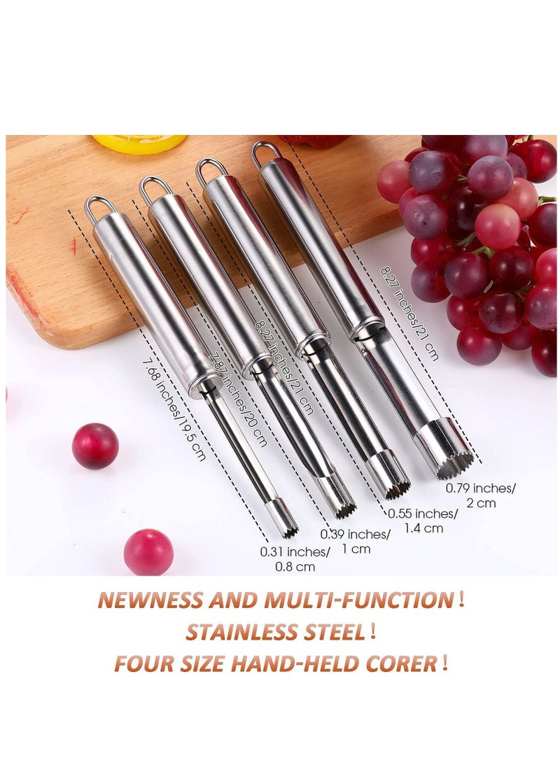 Y&D Corer, Lever Tool by Stainless Multi-Function Fruit Corer and Pitter Remover Set with Serrated Blade Pear 4 Sizes for Home Kitchen, Pear, Cherry, Jujube Red Date Pieces  - Image 2