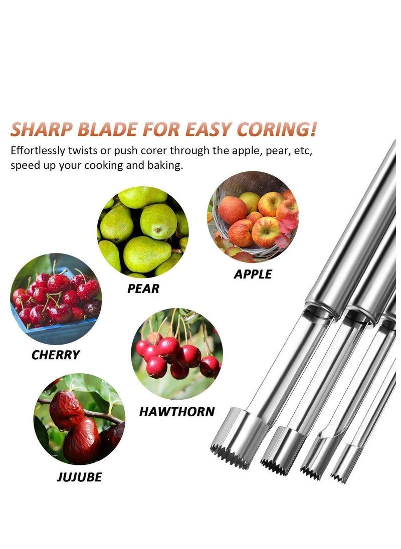 Y&D Corer, Lever Tool by Stainless Multi-Function Fruit Corer and Pitter Remover Set with Serrated Blade Pear 4 Sizes for Home Kitchen, Pear, Cherry, Jujube Red Date Pieces  - Image 4
