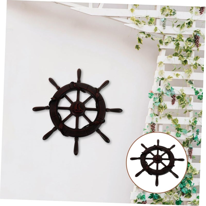 ULTECHNOVO Nautical Wooden Rudder Wall Hanging Decor Ocean-Themed Ship Steering Wheel Art for Home Bar Creative Nautical Decoration Unique Design - Image 4