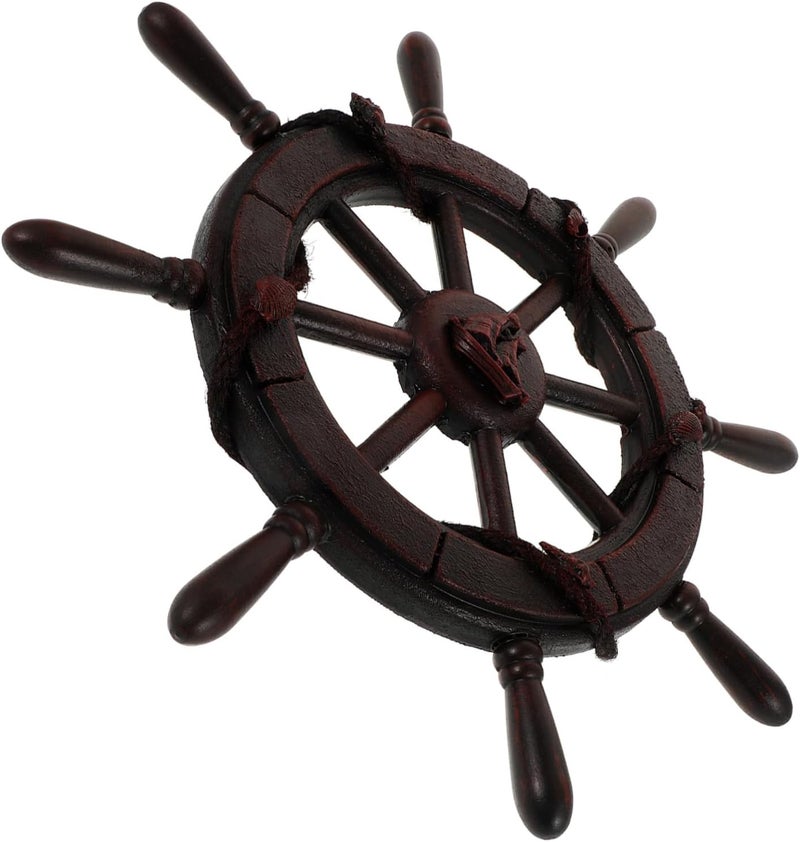 ULTECHNOVO Nautical Wooden Rudder Wall Hanging Decor Ocean-Themed Ship Steering Wheel Art for Home Bar Creative Nautical Decoration Unique Design - Image 1