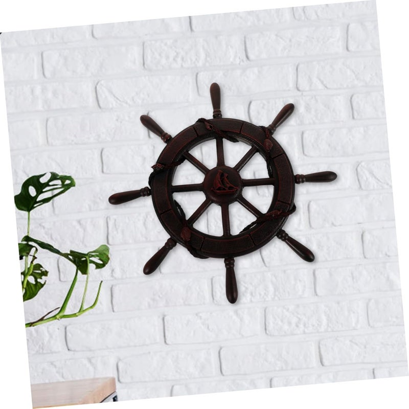 ULTECHNOVO Nautical Wooden Rudder Wall Hanging Decor Ocean-Themed Ship Steering Wheel Art for Home Bar Creative Nautical Decoration Unique Design - Image 5