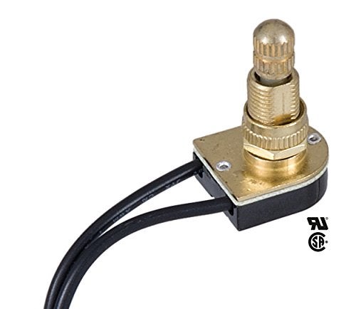 B&P Lamp® On-Off Rotary Canopy Switch with nonremovable Brass Plated knob, 5/8" Shank - Image 3