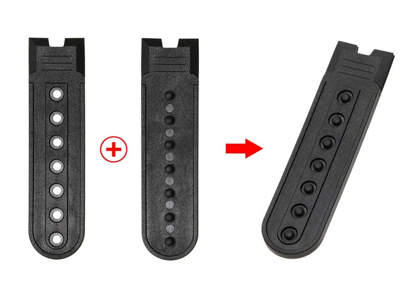 PENTA ANGEL 8 Pairs Black & White Plastic Snapback Strap with 7 Holes Hats Caps Replacement Fastener Repair Snap Buckle Strap (Black and White) - Image 2