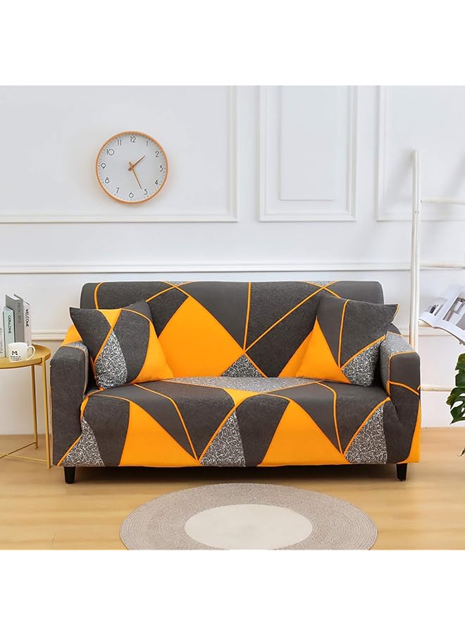 The Bros 1 Seater Cotton Stretch Sofa Slipcover Fashion Geometric Style All-inclusive Stretch Universal Sofa Cover Slipcover Washable Anti-Skid Stretch Soft Couch Cover For Living Room Bed Room - Image 1