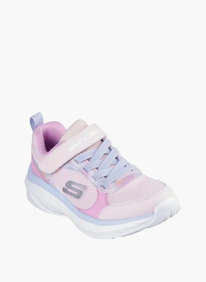 سكيتشرز Girl's Panelled Sneakers With Hook And Loop Closure - Boundless