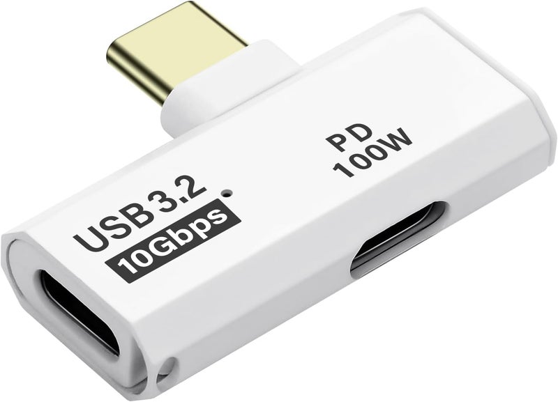 SinLoon USB C 32 Adapter 10Gbps USB C Male to Female with 100W PD Power Supply Adapter for Laptop Tablet Phone  White - Image 1