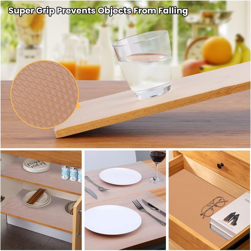 Go Hooked EVA Food Grade Anti-Slip Mat for Fridge, Shelf, Table & Drawer – Washable, Waterproof, Non-Adhesive, Multi-Purpose Liner for Home & Office Use – Cuttable & Reusable (45cm X 5m, Clear) - Image 4