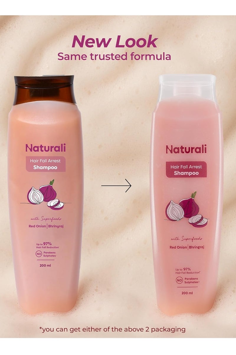 طبيعي شامبو لمنع تساقط الشعر بالبصل الأحمر والبهرنجراج | يتحكم في تساقط الشعر | شامبو خالٍ من البارابين والكبريتات | شامبو لمنع تساقط الشعر للرجال والنساء | 200 مل - Image 2