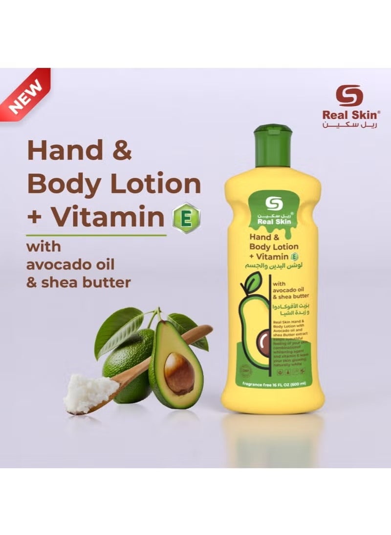 Real Skin Real Skin Hand & Body Lotion with Avocado Oil & Shea Butter - 600ml 