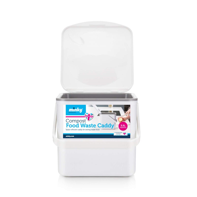 Minky White Compost Food Caddy One Size