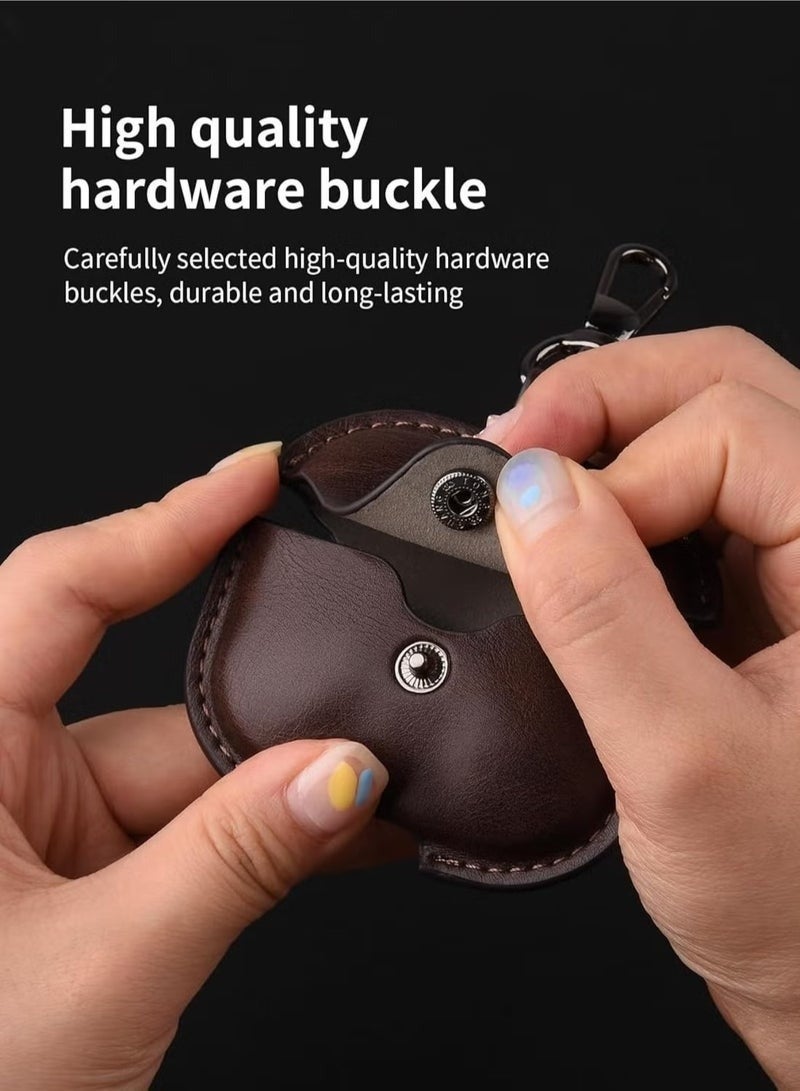 TIGER PU Leather Case Compatible with AirPods 4 2024 – Anti-Scratch Protective Cover with Keyring for AirPods 4, Premium Leather Case for AirPods 4 2024 - Image 2