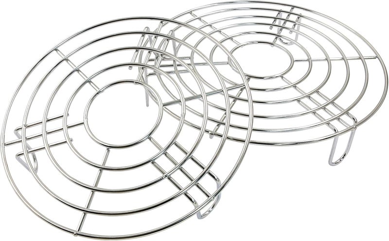 Coufce 2PCS Round Cooling Racks Stainless Steel Steamer Rack Roasting Rack Cooking Grid Grill Rack Steaming Baking Rack Fits Air Fryer Stockpot Pressure Cooker Round Cake Pan Oven(8",6.89") - Image 5