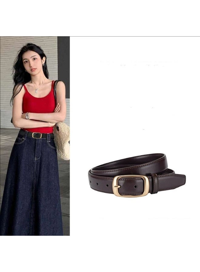 Goolsky Women's Golden Buckle Belt - Retro Classic Dress Belt with Smooth Slim Waist, Versatile for Jeans, Dresses, Wedding, Party Outfits - Formal & Casual Wear Accessory (Standard Size) - Image 4