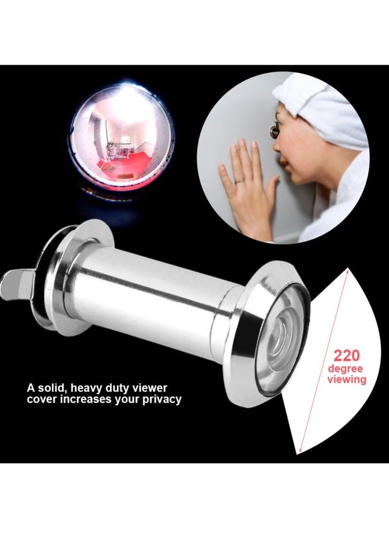 Door Viewer Peephole, 220-degree Peephole for Front Door, with Heavy Duty Peephole for Front Door Rotating Privacy Cover for Home Office Hotel (2 Pack) - Image 4