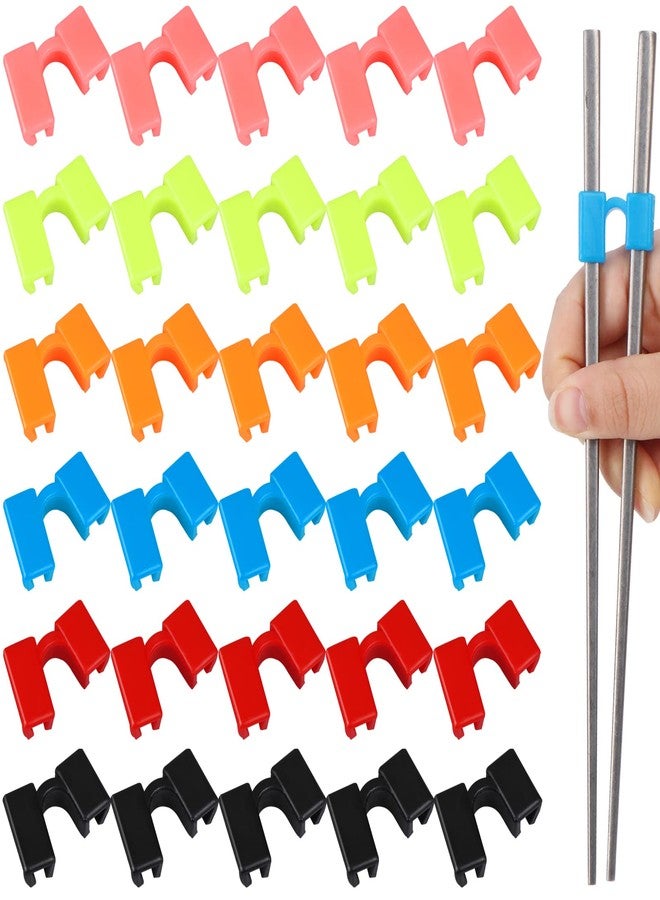 Beupy 30 Pieces Chopstick Helper Training Kit Chopsticks Connector Reusable Plastic Training Chopstick Helper for Many Age Beginner Trainer or Learner - Image 1