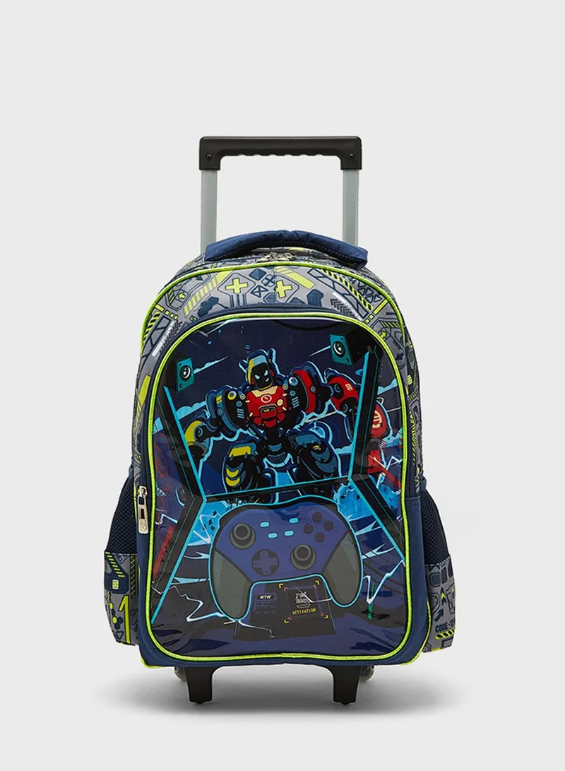 ايروبوستال Kids Car Printed Trolley Bag Set