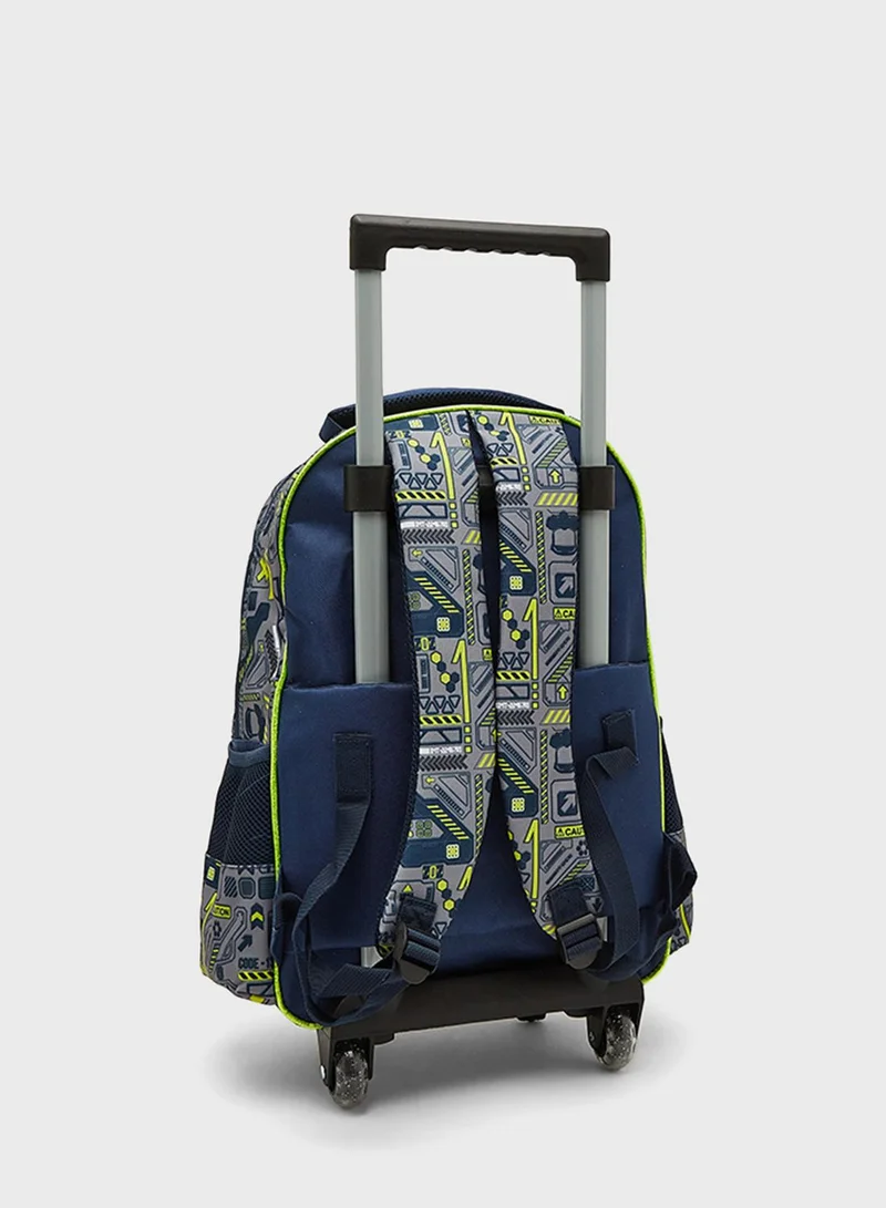 ايروبوستال Kids Car Printed Trolley Bag Set