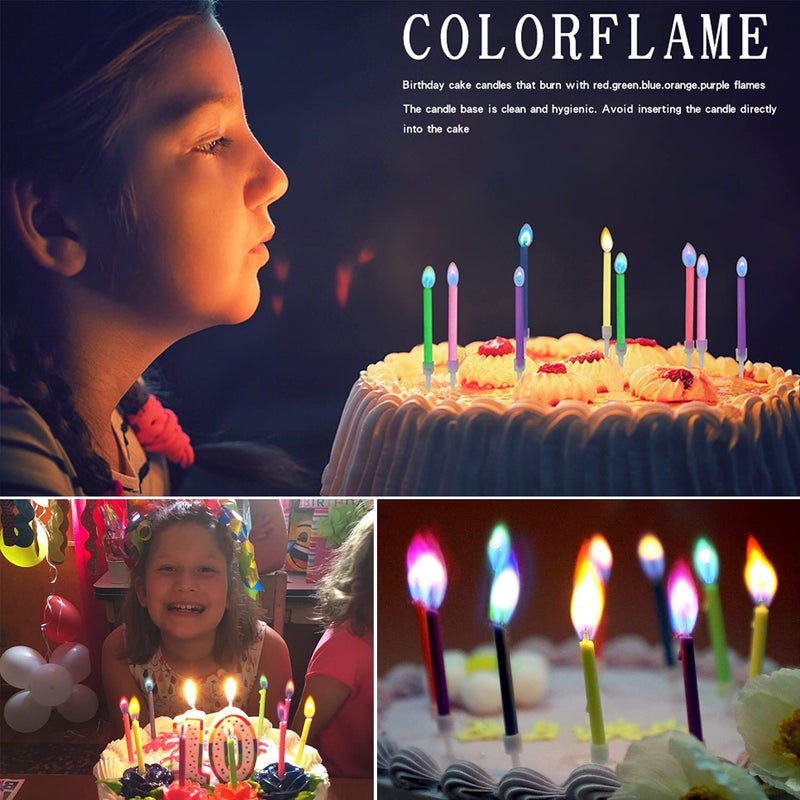 Party Propz Party Propz Multicolor Flame Birthday Candles 12 Pcs Candles for Birthday Decoration Birthday Candle Birthday Candles for Cake Cake Candles for Birthday Happy Birthday Candles - Image 4