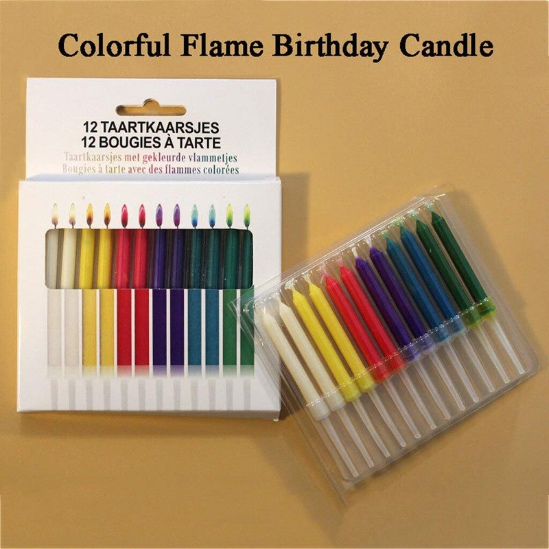 Party Propz Party Propz Multicolor Flame Birthday Candles 12 Pcs Candles for Birthday Decoration Birthday Candle Birthday Candles for Cake Cake Candles for Birthday Happy Birthday Candles - Image 5