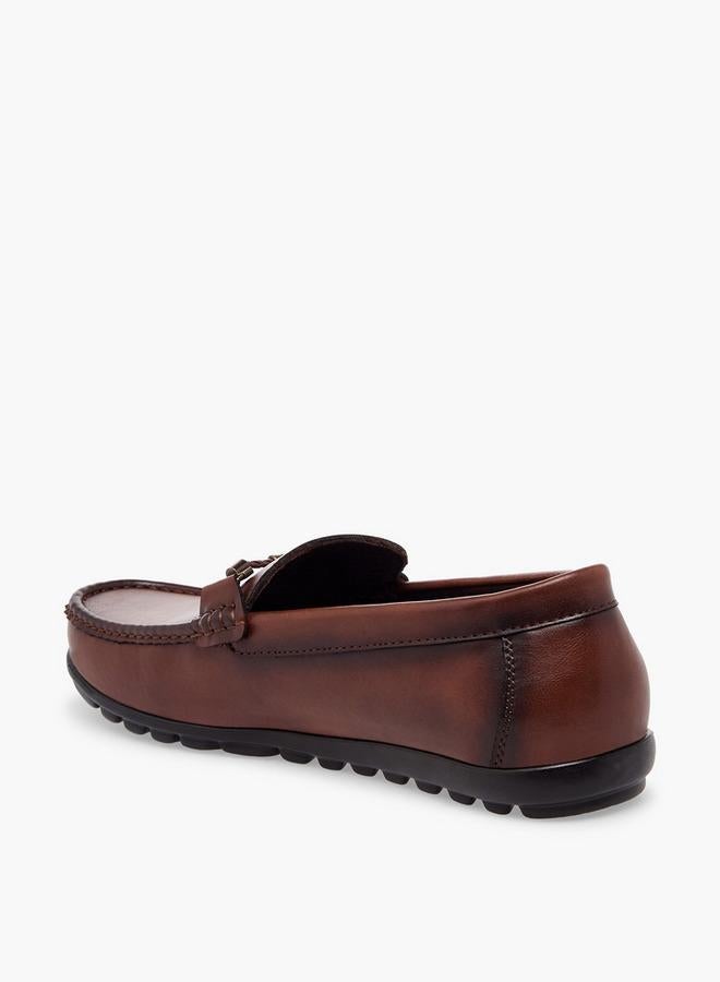 DUCHINI Men Metal Accent Slip-On Loafers - Image 5