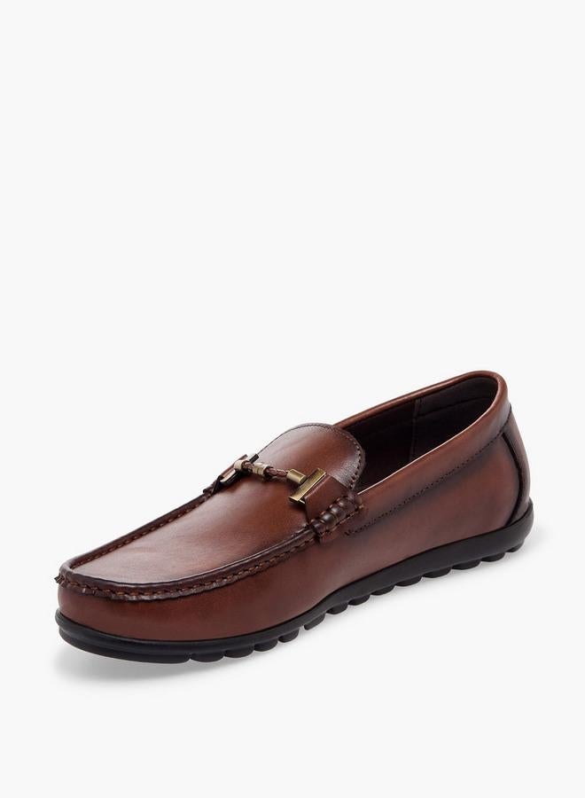 DUCHINI Men Metal Accent Slip-On Loafers - Image 4