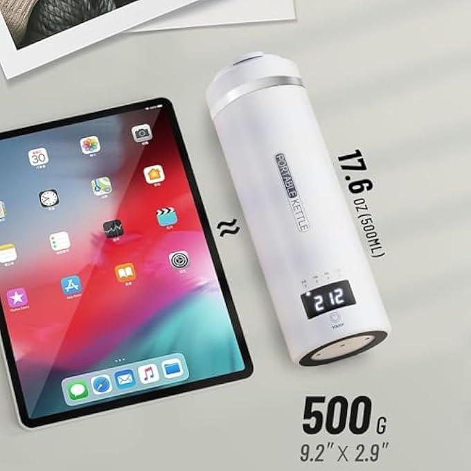 DMG TECH Travel Electric Kettle 500Ml Portable Kettle With 4 Variable Presets Hot Water Boiler 304 Stainless Steel With Auto ShutOff Mini Coffee Kettle Suitable For Tea Coffee Baby Milk Powder - Image 3