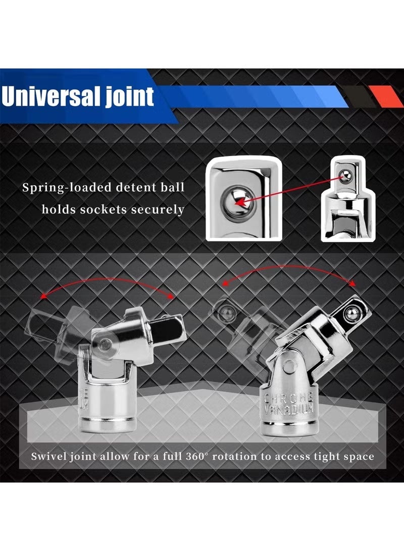 Mechanic Tools Kit for Automotive Repair - 46 Pieces - 32x19.5x18 cm - Black - Image 4