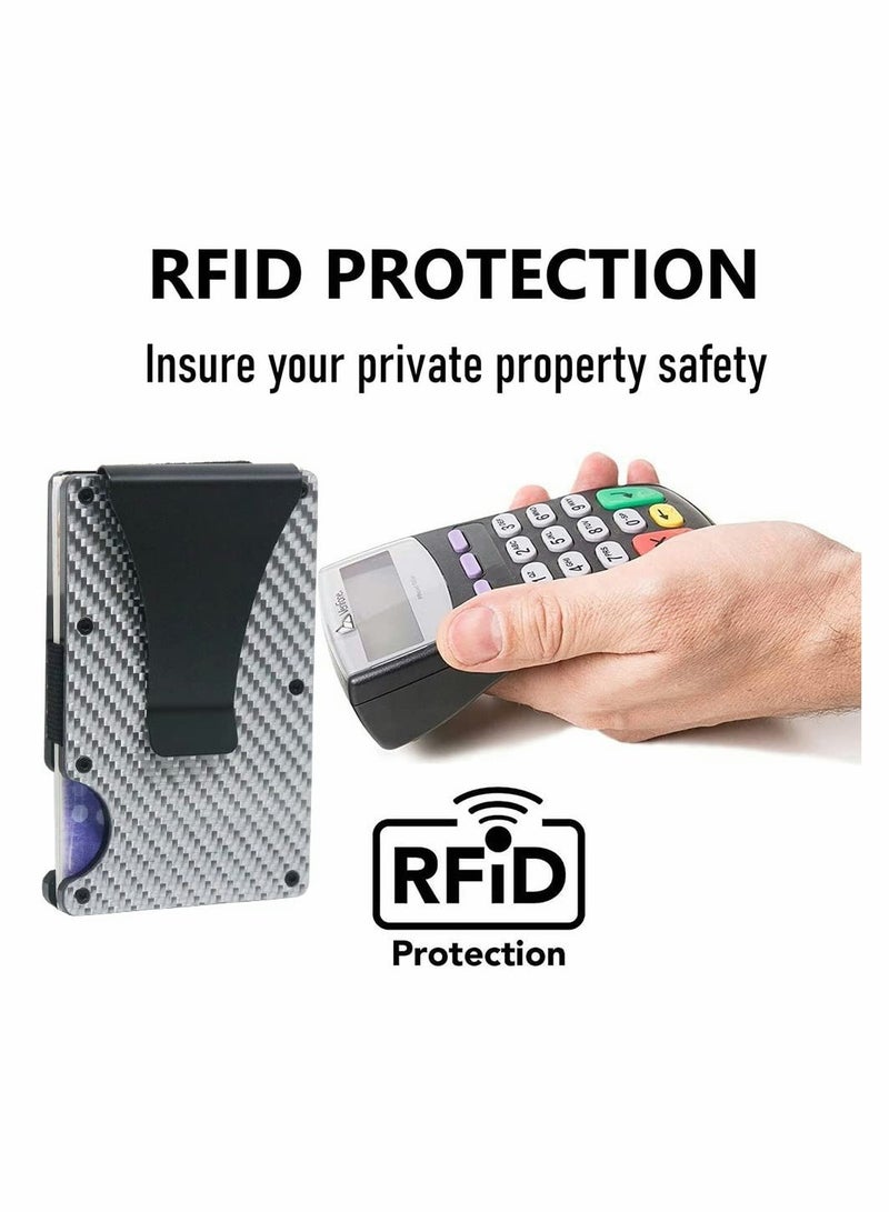 Carbon Fiber Wallet for Men or Women, RFID Blocking Minimalist Credit Card Holder