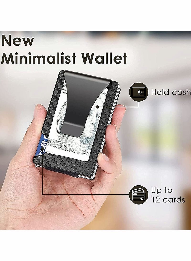 Carbon Fiber Wallet for Men or Women, RFID Blocking Minimalist Credit Card Holder