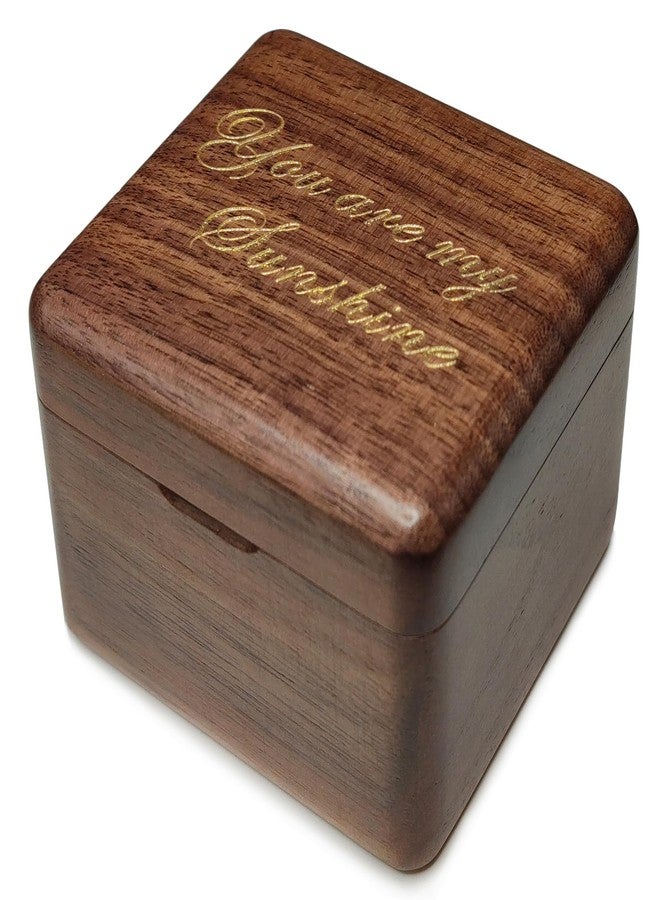 falado Natural Solid Wood Laser Engraved You are My Sunshine Music Box, Mini Photo Frame Musical Box, Tune of You are My Sunshine. (Walnut Wood) - Image 3